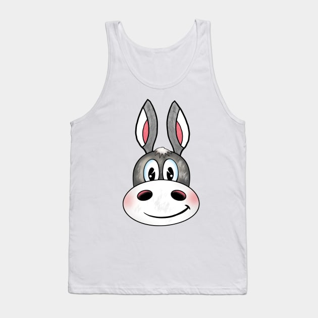 Cute donkey, little pony face smiling, smile, baby, cute animal, hand drawn kids birthday gifts Tank Top by sofiartmedia